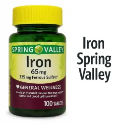 Hierro Spring Valley 65 mg – 100 Tabletas