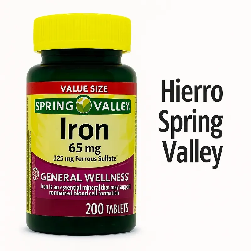 Hierro Spring Valley 65 mg – 200 Tabletas