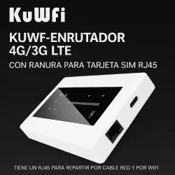 📶 KuWFi Enrutador 4G/3G LTE de Bolsillo – WiFi Portátil 10000mAh