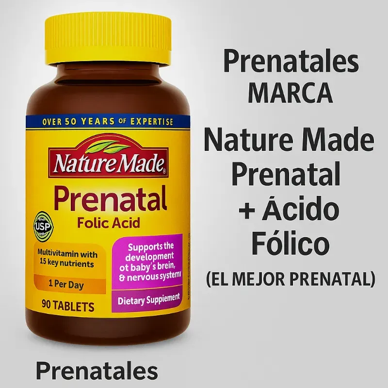 🍼 Nature Made Prenatal + Ácido Fólico (El Mejor Prenatal)