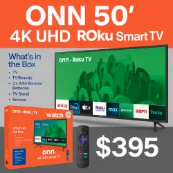 📺 onn. 50” 4K UHD Roku Smart TV HDR