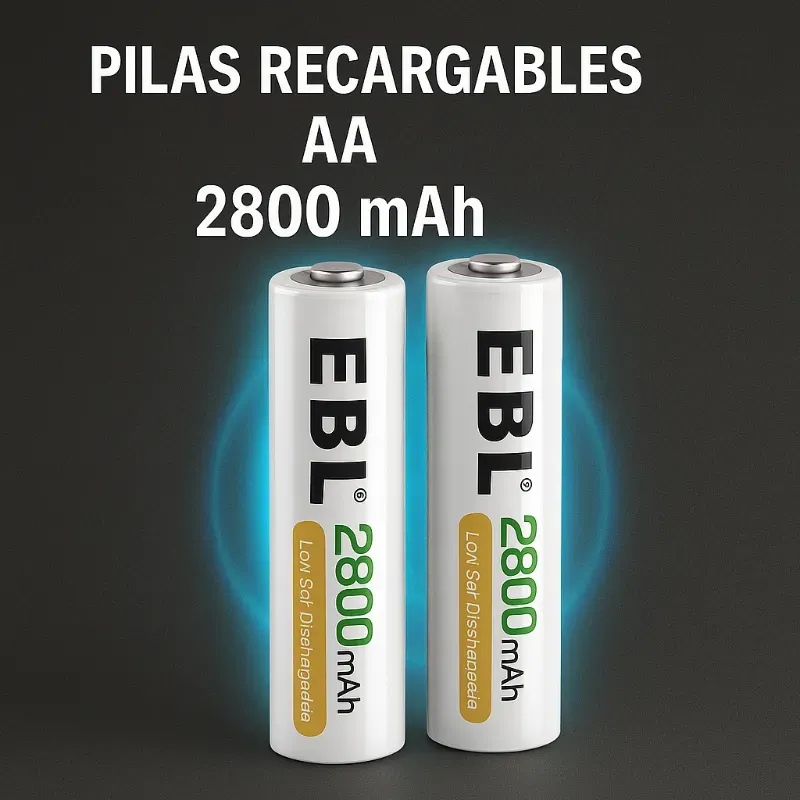 🔋 Pilas Recargables AA 2800mAh EBL (2 Unidades)