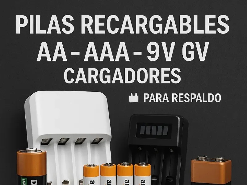 Pilas Recargables AA - AAA - 9V y Cargadores
