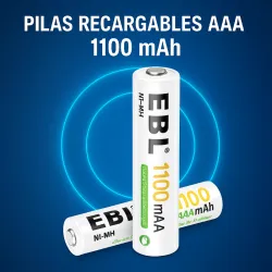 🔋 Pilas Recargables AAA 1100mAh EBL (2 Unidades)