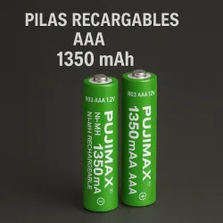 🔋 Pilas Recargables AAA 1350 mAh PUJIMAX (2 Unidades)
