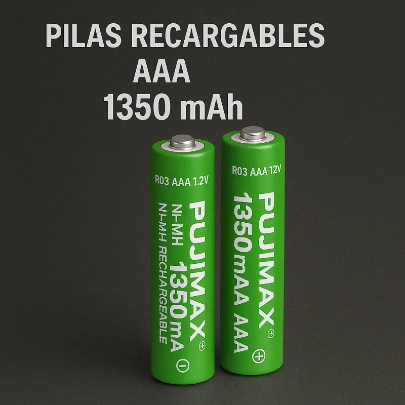 🔋 Pilas Recargables AAA 1350 mAh PUJIMAX (2 Unidades)