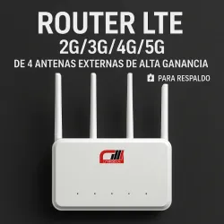 📶 Router LTE (2G/3G/4G/5G) con 4 Antenas Externas de Alta Ganancia