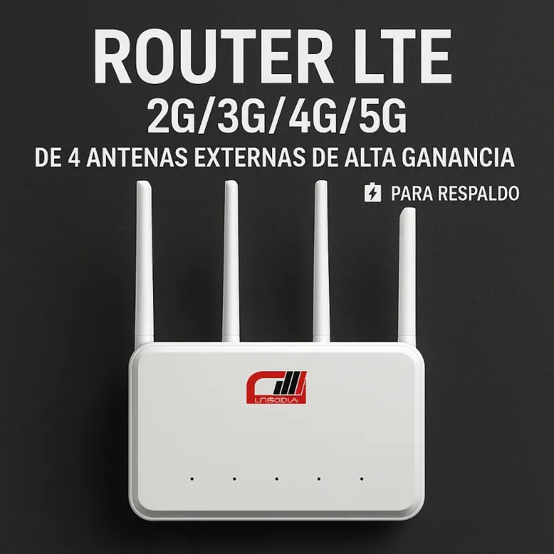 📶 Router LTE (2G/3G/4G/5G) con 4 Antenas Externas de Alta Ganancia