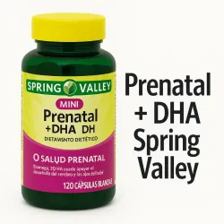 🤰 Spring Valley Prenatal + DHA – 120 Cápsulas Blandas 