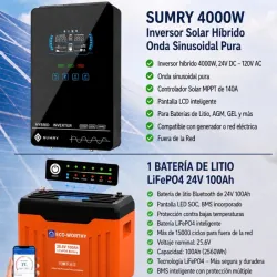 Kit Inversor Sumry 4kw+Batería 2.5Kwh (24V×100Ah)