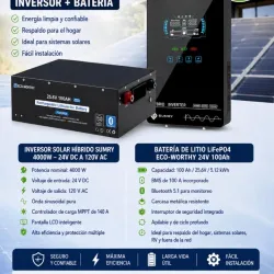Kit Inversor Sumry 4kw+Batería 2.5kwh (24V×100Ah)