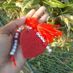 Llavero de corazón rojo