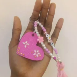 Llavero rosado de corazón