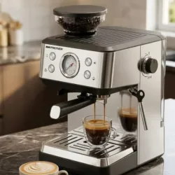 Cafetera expreso profecional con molino de cafe