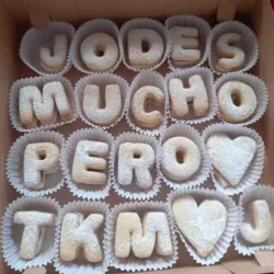 Galletas de mantequilla con frase