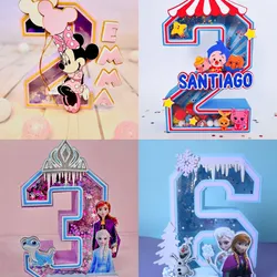 Número 3D con luces 