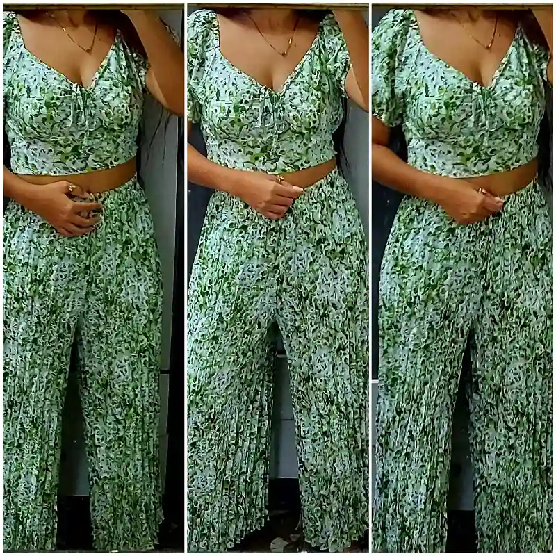 Conjunto de Pantaloneta Verde de Mujer 