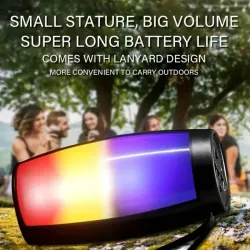 Bocina portátil  🅱️ Bluetooth  🔁 USB 📻 Radio 🪪 Micro SD 🏳️‍🌈 Más de 5 juegos de luces 🔊 Buena calidad de audio