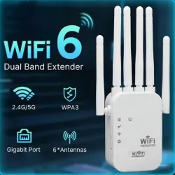 Repetidor WiFi 💪 Refuerzo de Señal de 1200Mbps 🔢 Compatible con 40 dispositivos