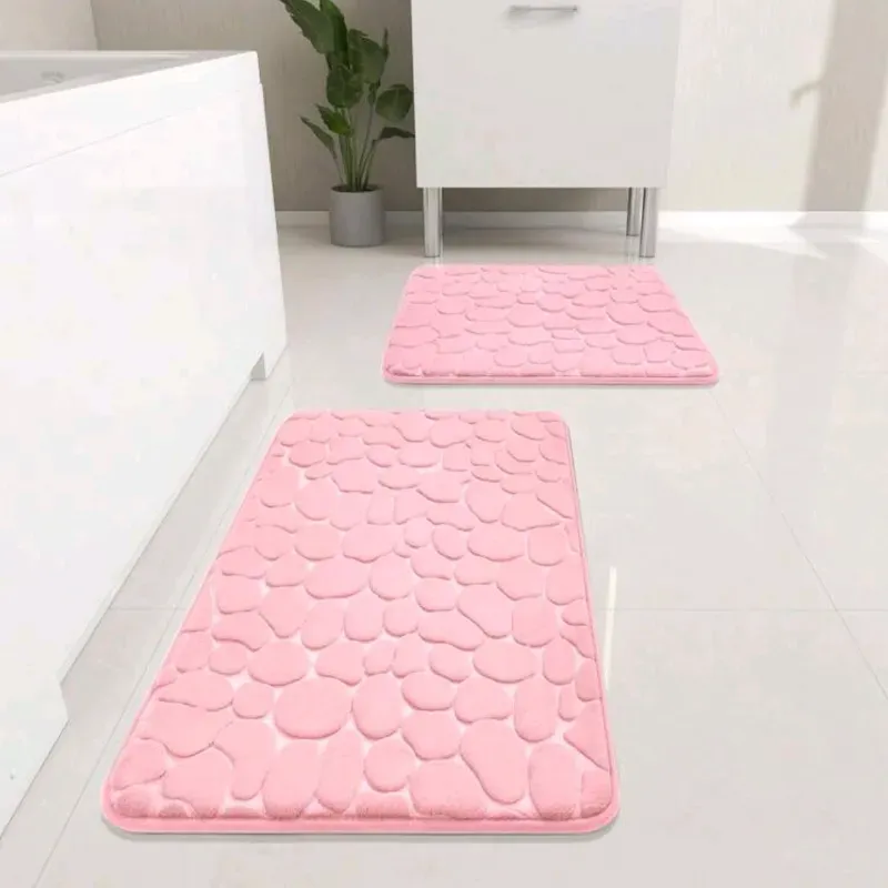 Alfombra Rosada para el baño 