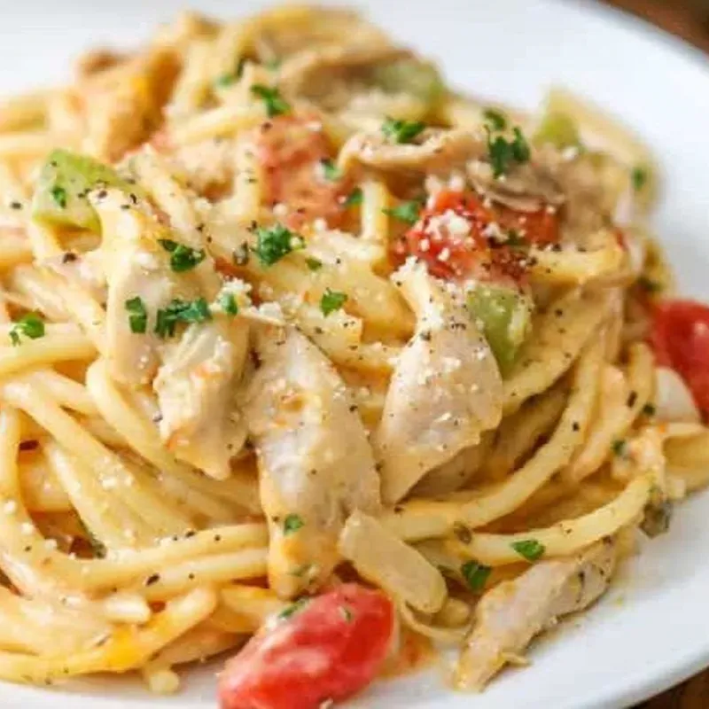 🍝Espaguetis con Pollo y 🧀 Gouda