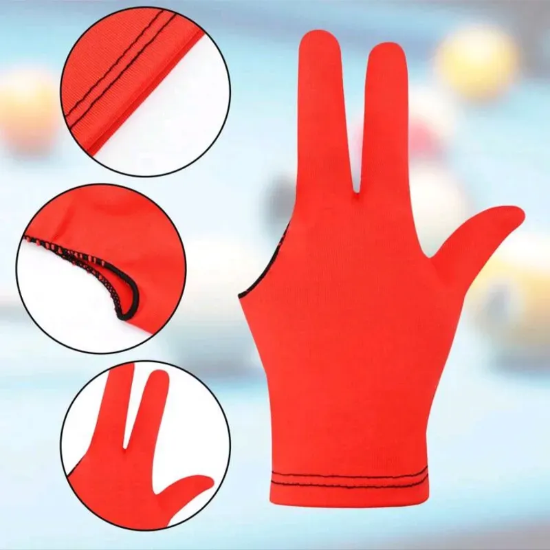 Guantes para jugar billar Rojo y Negro