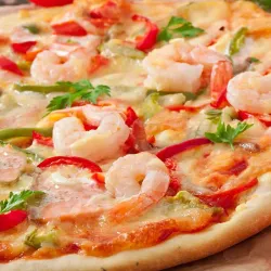 🍕Pizza Familiar con Camarones 🍤 y Queso Gouda 🧀