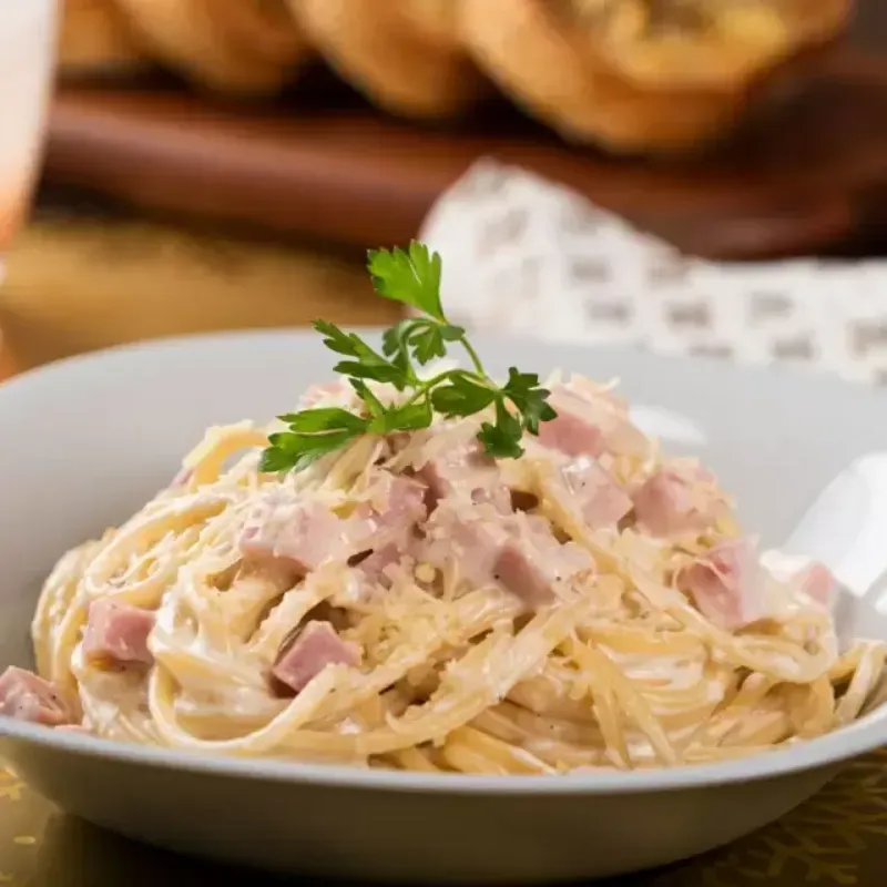 🍝Espaguetis con Jamón y 🧀  Queso Gouda 