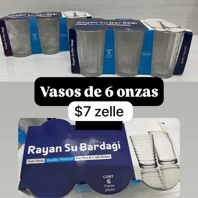 Juego de vasos de cristal 