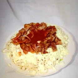 Spaghettis con Pollo Ahumado
