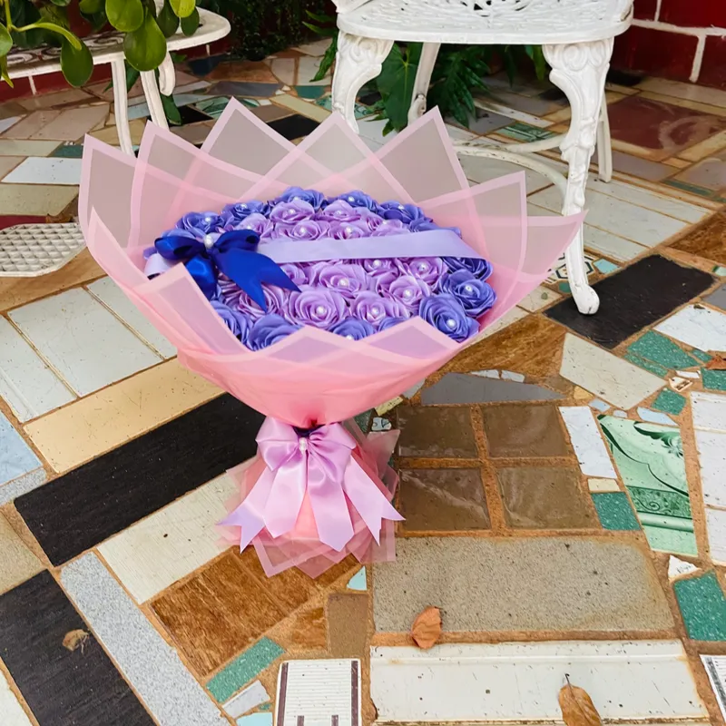 Ramo rosas eternas Moradas 