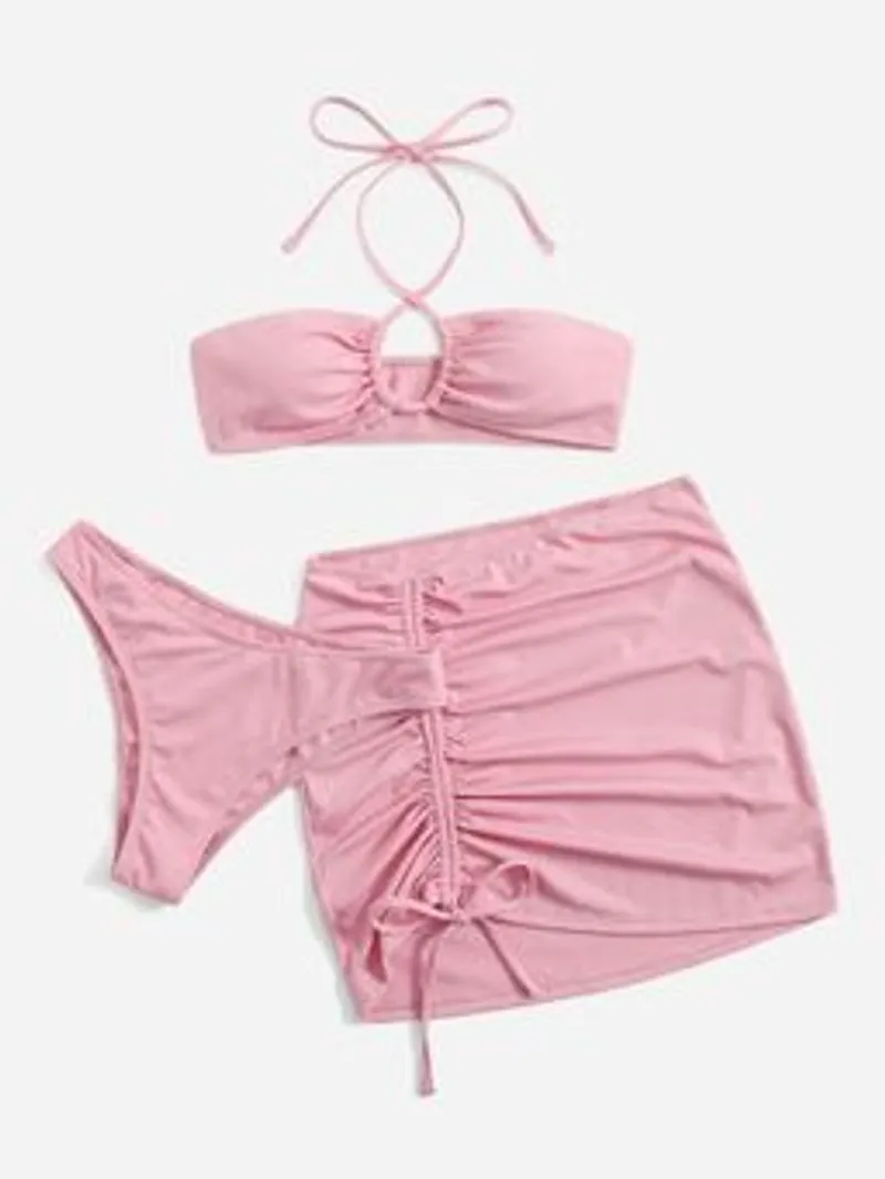 Bikini 3p rosado, falda 