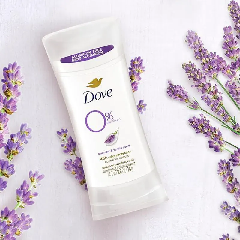 Desodorante Dove 0% de aluminio lavanda y vainilla