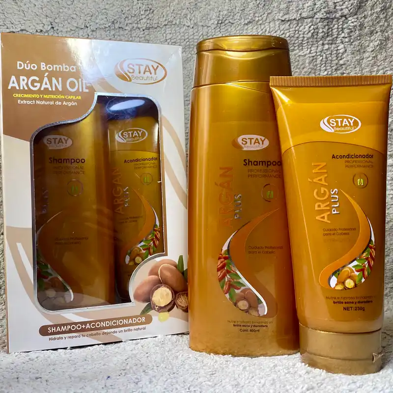 Juego de Shampoo+Acondicionador sin sal de Argán