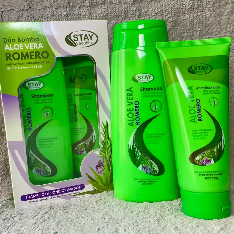 Juego de Shampoo y Acondicionador de Aloe Vera+Romero sin sal