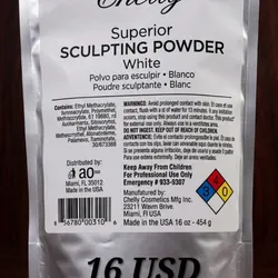 Polvo para esculpir blanco marca Chelly 16oz