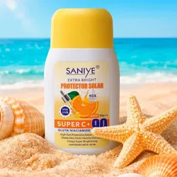 ☀️ SANIYE® Extra Bright Protector Solar con base - Super C+ 100ml