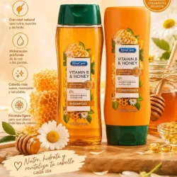 Set de champú y acondicionador de miel y vitamina B