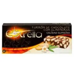 1201030 - TURRON CHOCOLATE CON ALMENDRAS UNIDAD 200 GR LA ESTRELLA
