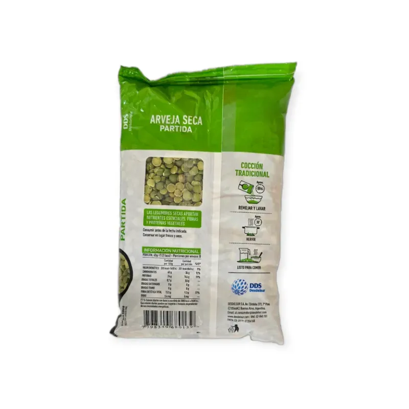Arveja seca partida (chicharo partido) DDS DESDELSUR 500 g