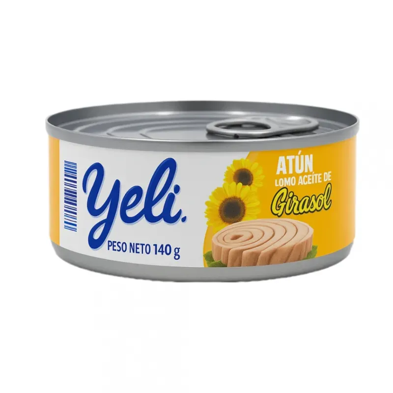 Atun lomo solido en aceite de girarol YELI lata de 140 g