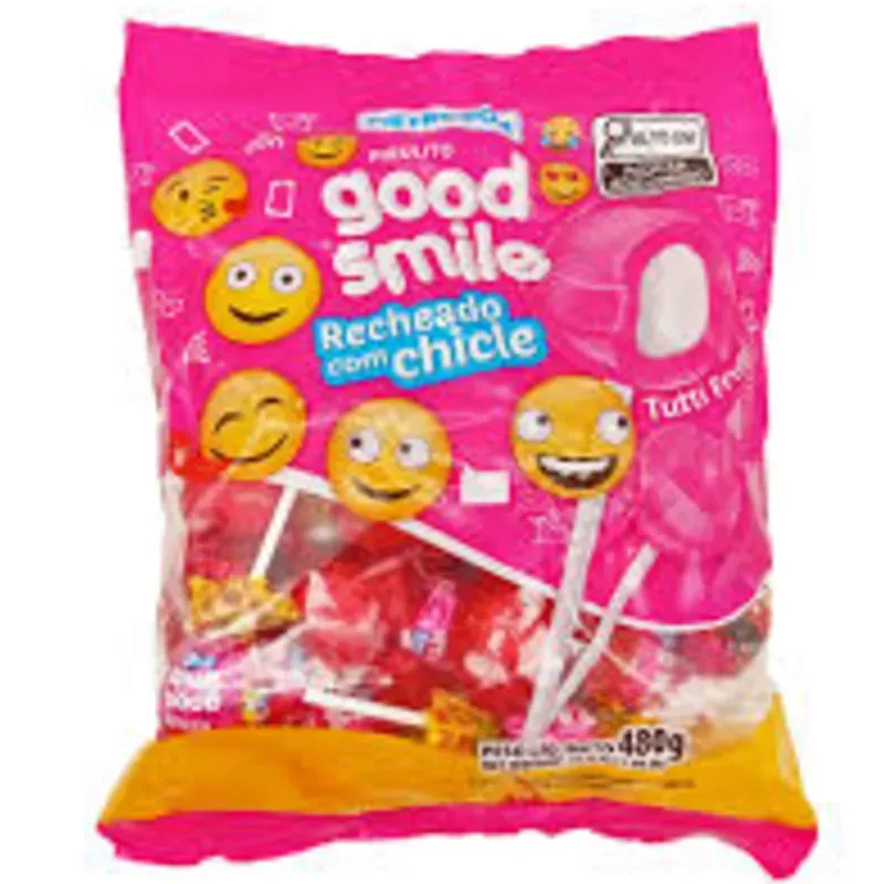 1204044 - Chupa chupas rellenos de chicle Good Smile Pietrobon 480 g (Caja de 18 paquetes de 24 unidades) - U/M: U