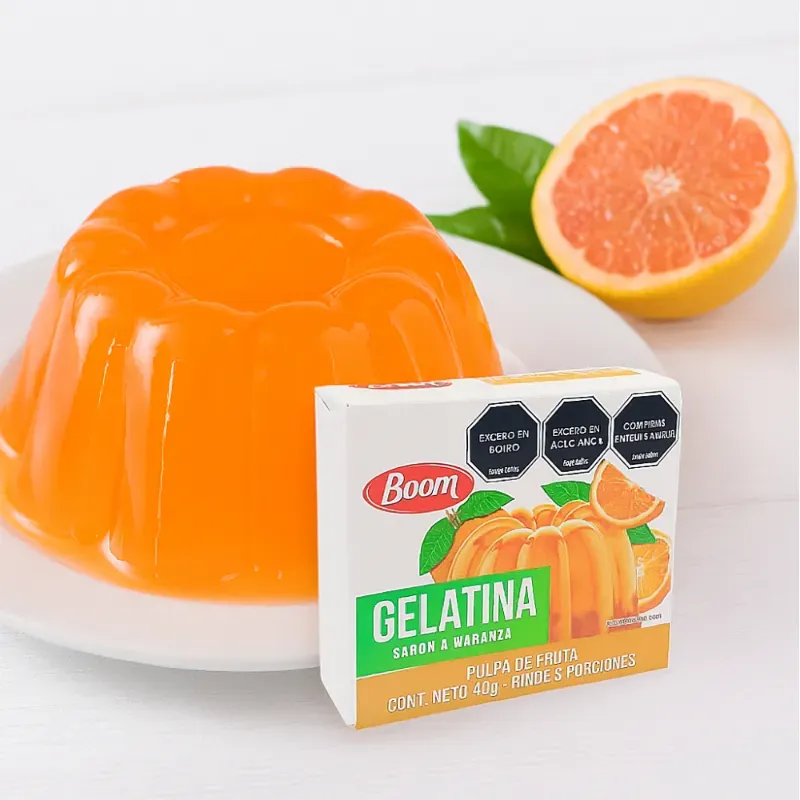 1204002 - Gelatina de Naranja Boom 40 g (5 paquetes de 8 g por unidad) (Caja con 48 unidades) - U/M: U