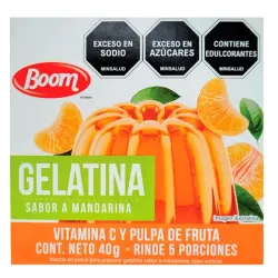 1204002 - Gelatina de Naranja Boom 40 g (5 paquetes de 8 g por unidad) (Caja con 48 unidades) - U/M: U