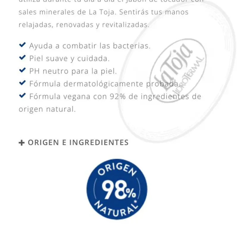 JABÓN DE TOCADOR CON SALES MINERALES 