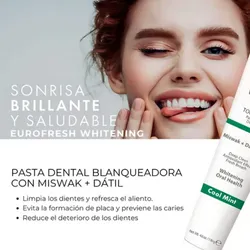 Pasta dental blanqueadora Eurofresh con miswak y dátiles