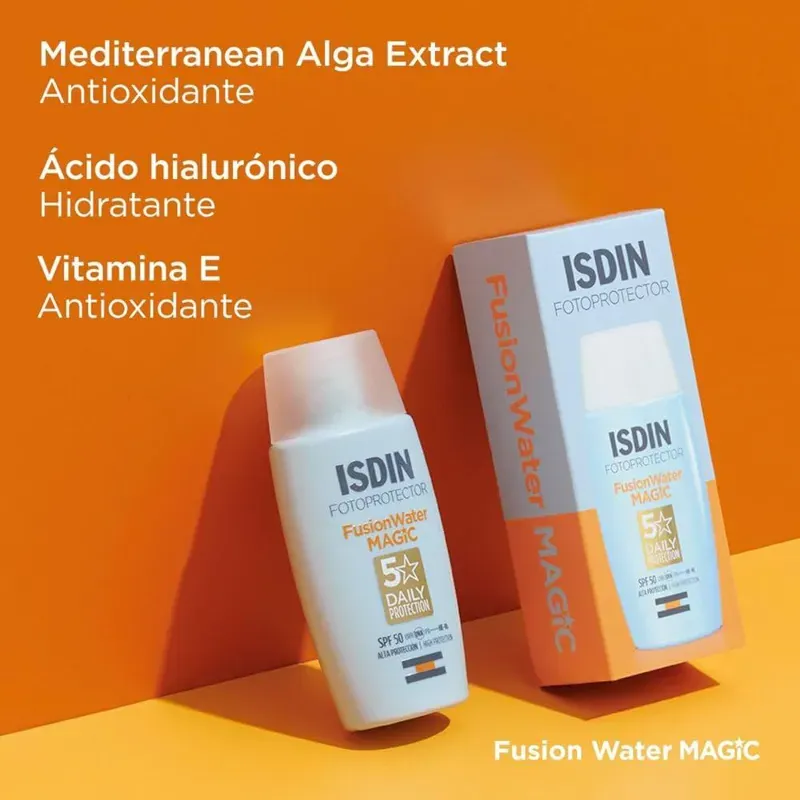 PROTECTOR SOLAR FACIAL ULTRALIGERO, ISDIN, FOTOPROTECTOR FUSIÓN WATER MAGIC SPF50,