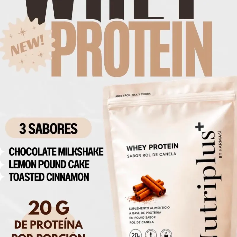 WHEY PROTEIN NUTRIPLUS+ | Proteína de Suero de Leche | Limón, Chocolate y Canela