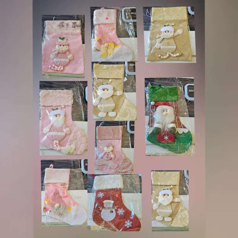 Botas y bolsas de navidad