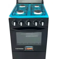 Estufa de Gas con 4 Quemadores y Horno-Negro